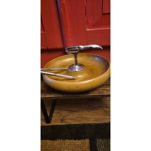Vintage Milbern Bowl Nutcracker 9 3/4” ROUND 6" H Mid Century Modern Nut Cracker